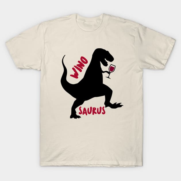 Winosaurus Rex Wine Loving Dinosaur T-Shirt by Ghost Of A Chance 